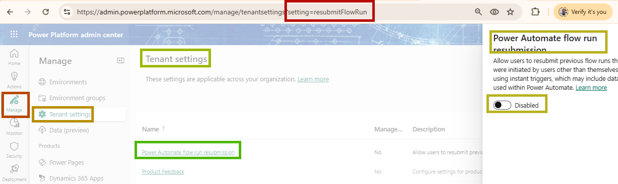 Power Platform admin center – manage tenant settings – Power Automate ...